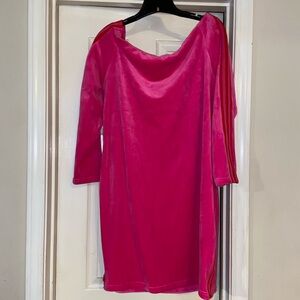 IVY PARK off the Shoulder Fuchsia Dress